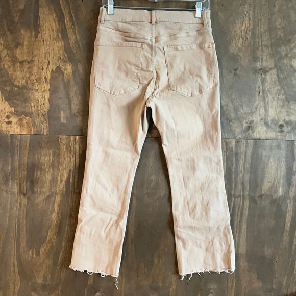 Express Womens Jeans Brown Denim High Rise Cropped Flare Stretch 10 R - Picture 10 of 12